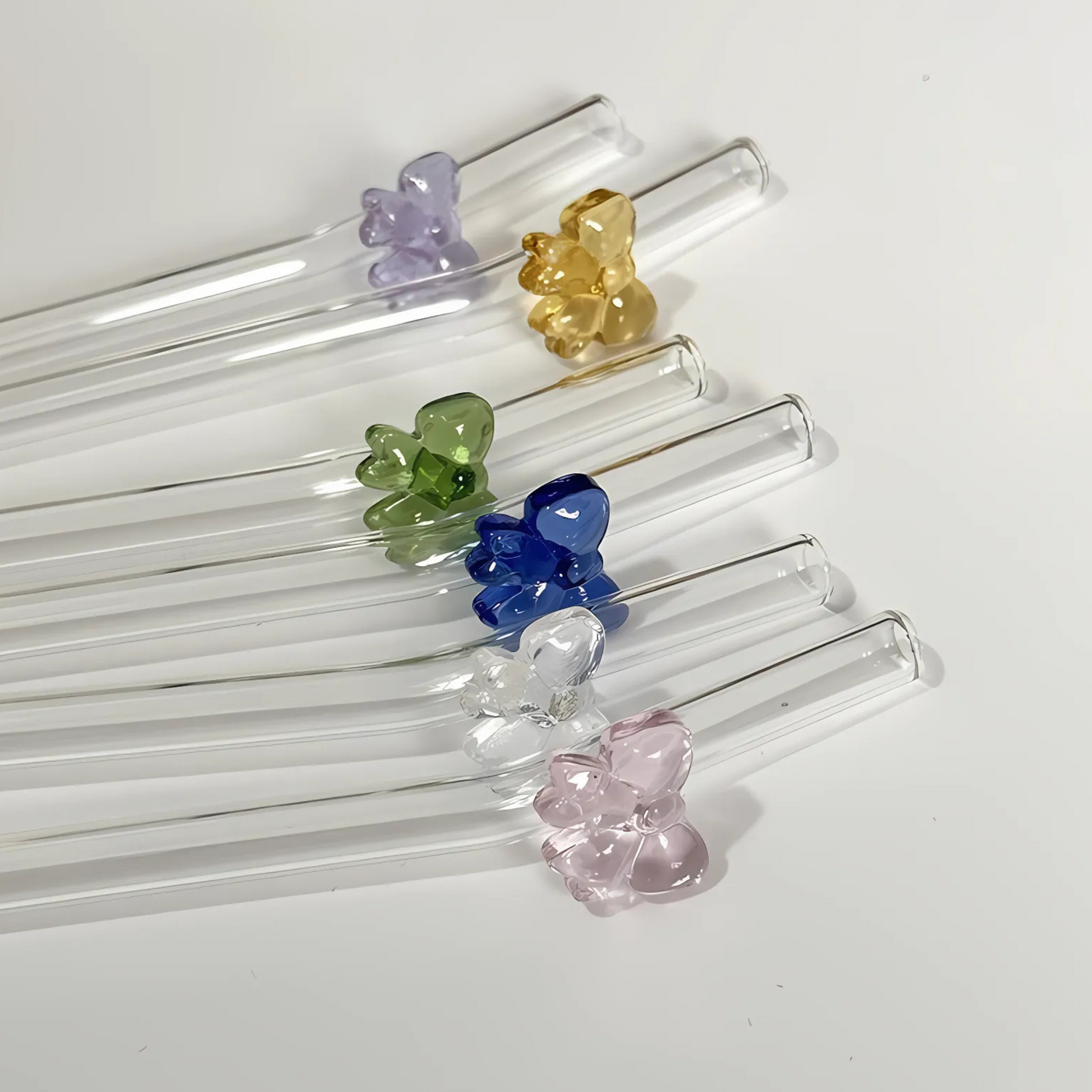 Butterfly Glass Straw Set